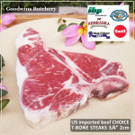 Beef T BONE PORTERHOUSE US USDA CHOICE frozen America SWIFT TBONE STEAK 3/4" 2cm (price/pc 550gr)